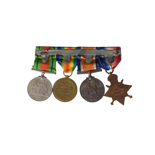 188 - WWI medal group awarded to PTE A. JARMAN DEVON R. to include War Medal, Victory Medal and 1914-15 St... 