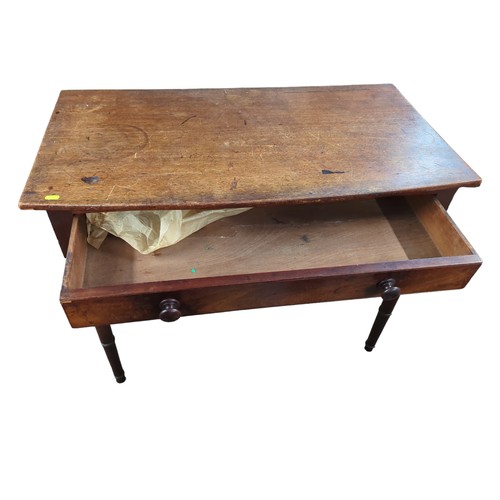 259 - Oak side table with drawer W96 D53 H73cm