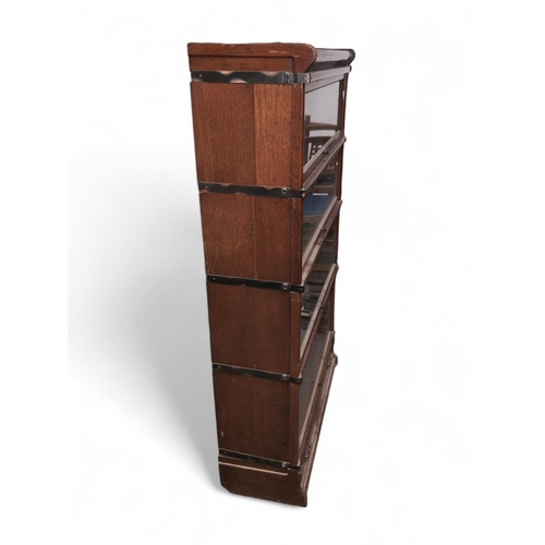 466 - Globe Wernicke 4-tier barristers bookcase, comprised of 3 glass fronted units & single unit of o... 