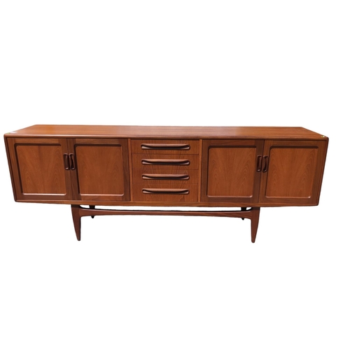 471 - VB Wilkins for G-Plan, 1960's Mid Century Modern teak sideboard. With two double cupboards either si... 