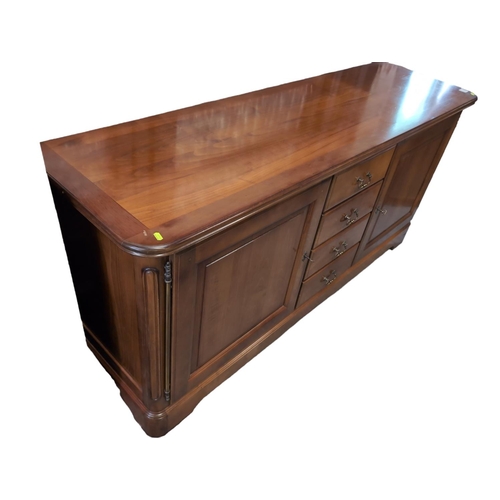 477 - Grange Furniture cherry wood sideboard, comprised of three drawers and two cupboards. W190cm D56cm H... 