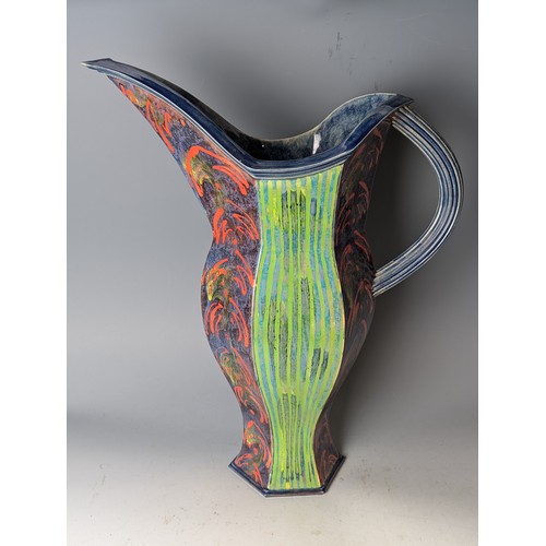 41 - Ross Emerson Art Ceramics, oversized beak jug, height 51cm, signed to base