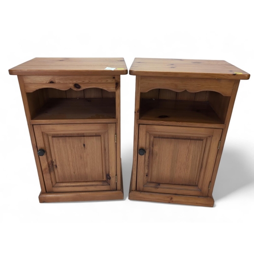 492 - Pair of pine bedside cabinets 42cm by 30cm by 62cm