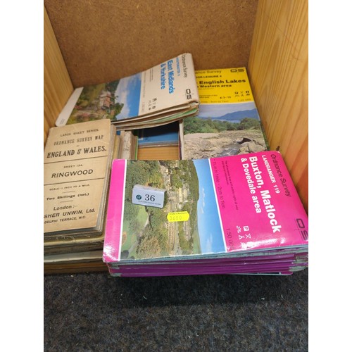 36 - Selection of OS maps.Various years and dates e.g. Minehead and Brendon HillsBude and ClovellyNorwich... 