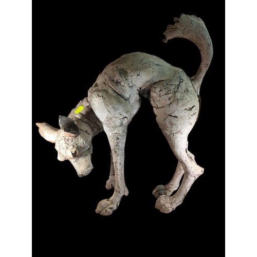 8 - Brendon Hesmondhalgh (British b. 1973) stoneware dog sculpture, unsigned L50 x H54cm approx.