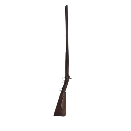 94 - Double barrel French percussion shotgun, engraved 'Piper', length 116cm