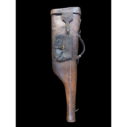 102 - 'Leg of Mutton' leather gun case, length 82cm