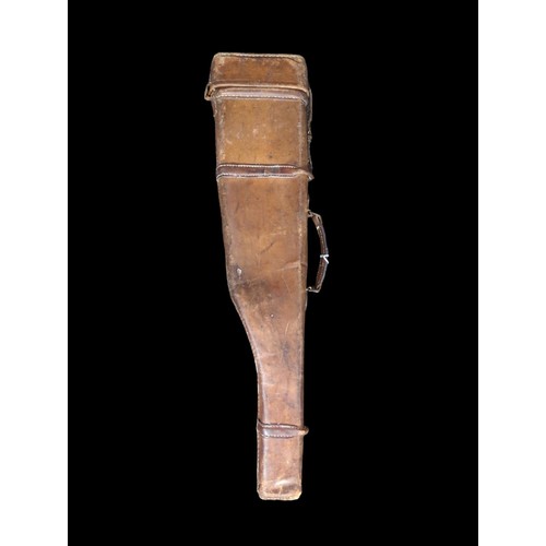 103 - 'Leg of Mutton' leather gun case, length 80cm