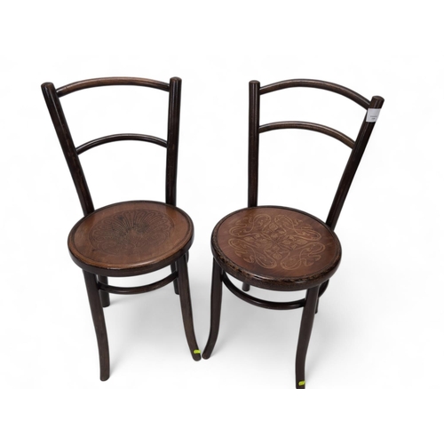 500 - Pair of Fischel bentwood bistro chairs 38cm by 88cm