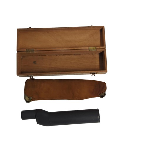 116 - Ross Prismatic spotting scope with case and wooden box, no. 42639