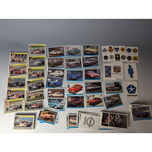 37B - Partial set of Super Auto stickers, by Panini circa 1977, approx. 53 missing from complete set toget... 