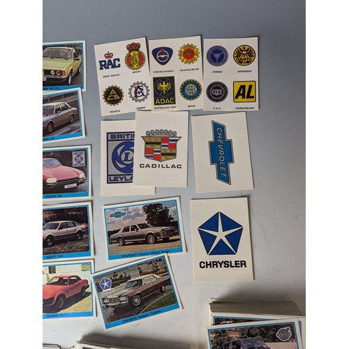 37B - Partial set of Super Auto stickers, by Panini circa 1977, approx. 53 missing from complete set toget... 