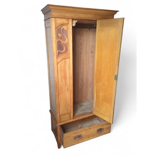 505 - Art Nouveau wardrobe with mirror front