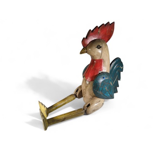 614A - Wooden articulated chicken H57cm