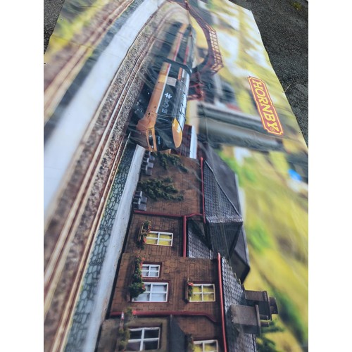 111 - 2 large Hornby weatherproof banners with eyelets. L250cm, W200cm.