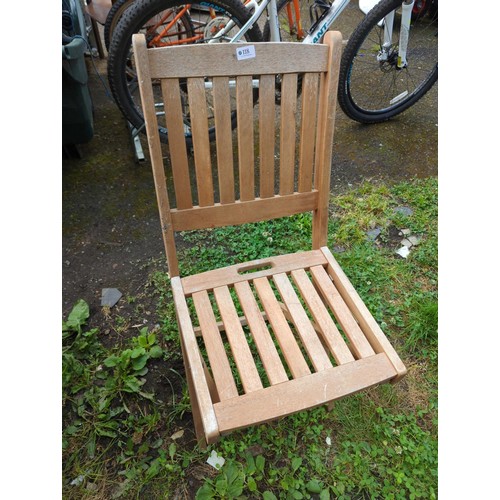 118 - Teak, folding garden chair. 