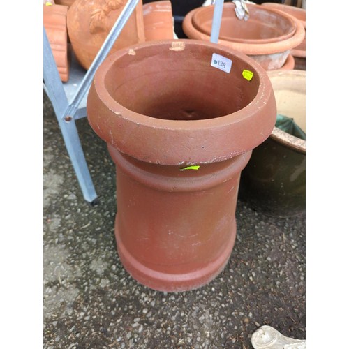 138 - Terracotta chimney / rhubarb forcer, ht 47cms, diam 29cms