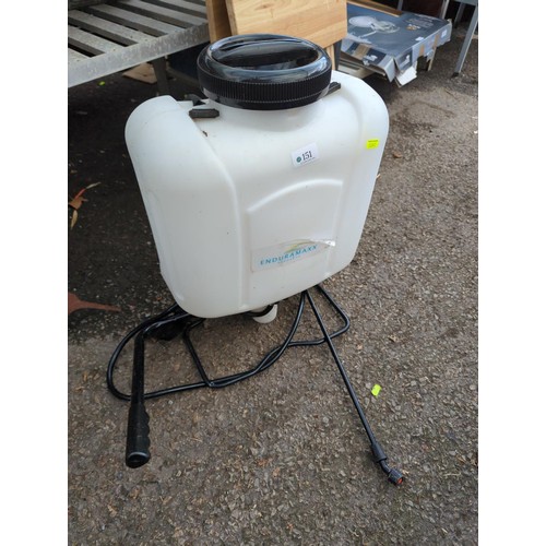 151 - Enduramaxx backpack garden spray with pump and sprayer, all present in good condition