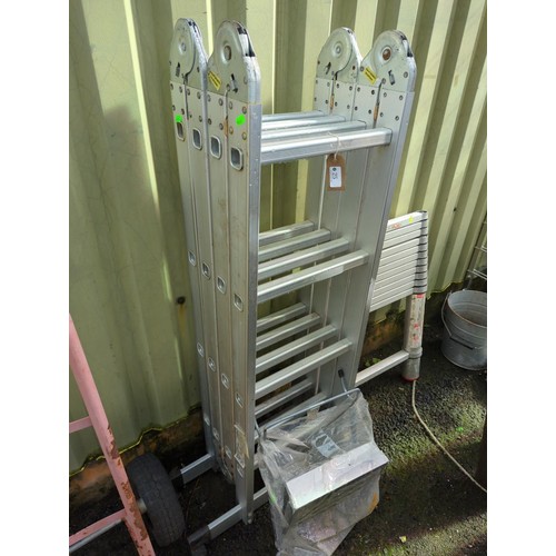 25 - Aluminium, multipurpose ladder + tray attachment. 