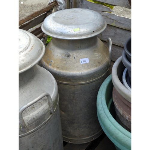 80 - 1 x 10 gallon milk churn marked 'Torridge Vale Dairies' to both lid and side.