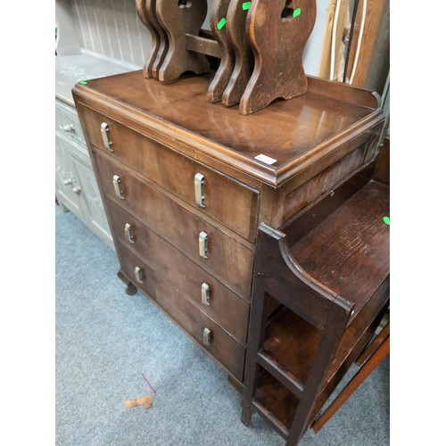 849 - Early C20th 4-drawer chest of drawers. L77cm, D47cm, 97cm.