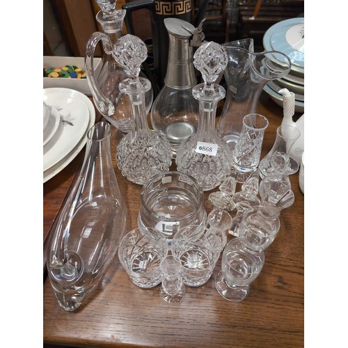 868 - Glassware including Royal Doulton and Dartington etc.