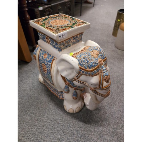 890 - Ceramic elephant stool. H43cm. 