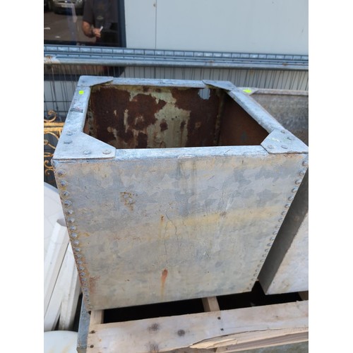 95A - Small, galvanised water tank. W56cm, L56cm, D56cm.