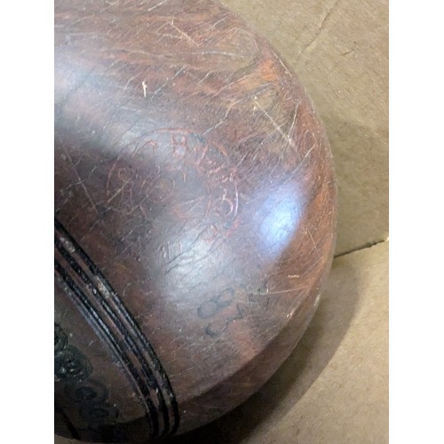 889 - 2 sets of 4 Henselite lignum vitae lawn bowls in original boxes.