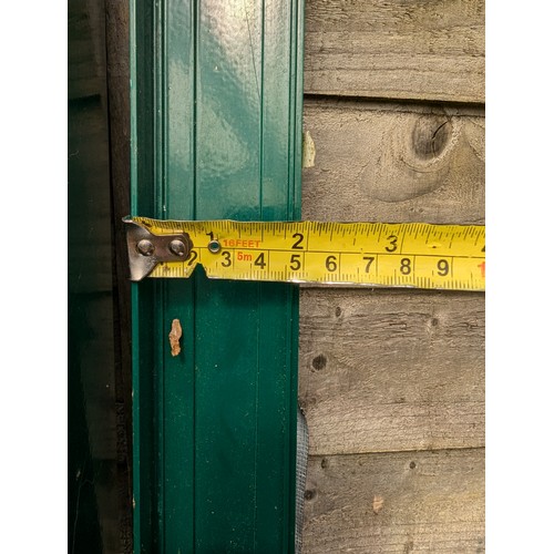 39 - Green, metal security gate H181cm