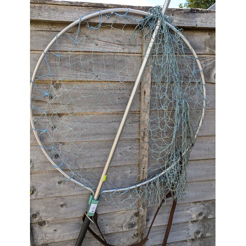 79 - Extendable landing net with leather strap.