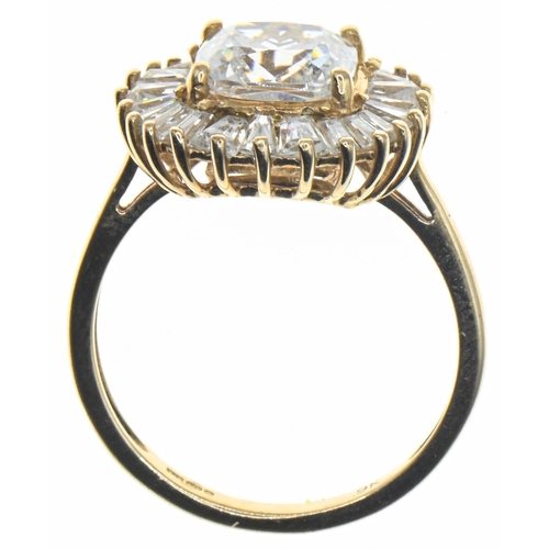 49 - 9ct gold and paste cluster ring, size P1/2, gross weight 3.86 grams