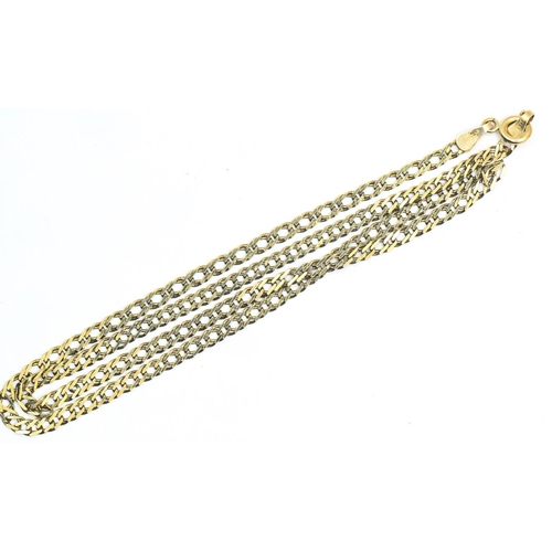 68 - 9ct gold flat double curb link necklace, length 405mm, 4.1 grams