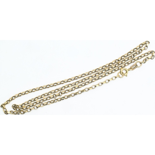 70 - 9ct gold cable link neck chain, length 405mm, 4 grams