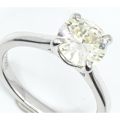 Platinum and brilliant-cut 1.55 carat diamond ring, size M, gross weight 5.4 grams