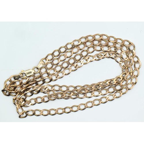 67 - 9ct gold flat curb link necklace, length 720mm, 9.7 grams