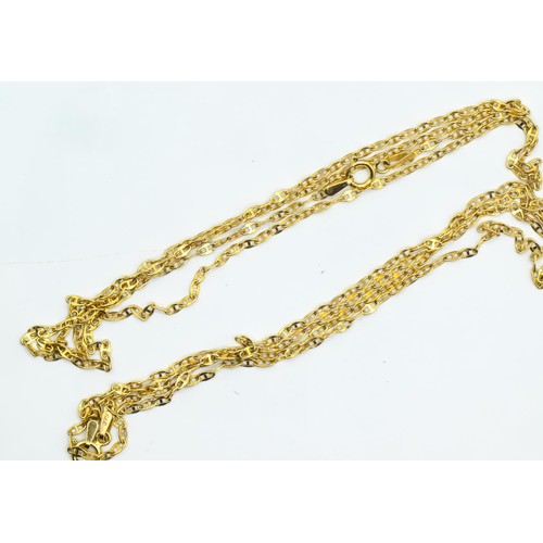 69 - Two 9ct gold anchor-link neck chains, each 460mm long, gross weight 1.54 grams