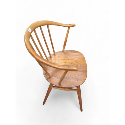 692 - Ercol Cownhorn dining chair, model 499a, in natural finish, in elm & beech