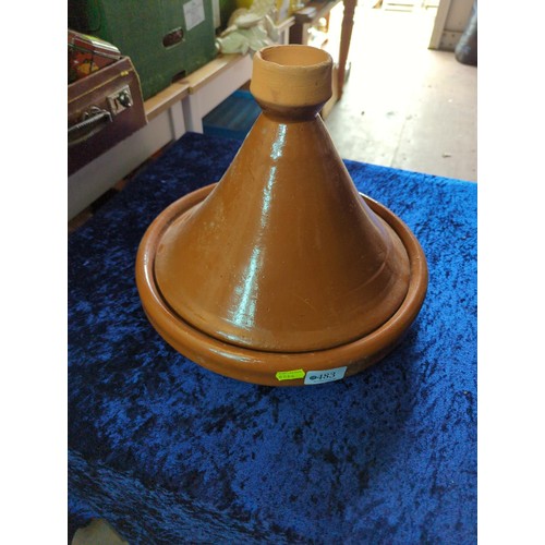 171 - Large terracotta tagine. Diameter - 34cm.