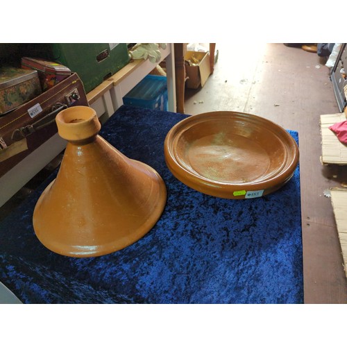 171 - Large terracotta tagine. Diameter - 34cm.