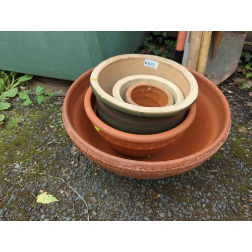 100 - Glazed & terracotta pots