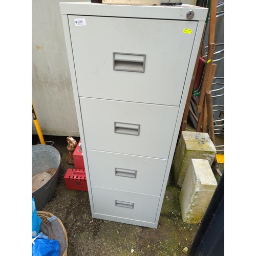 109 - 4 drawer filing cabinet H130cm W47cm D62cm