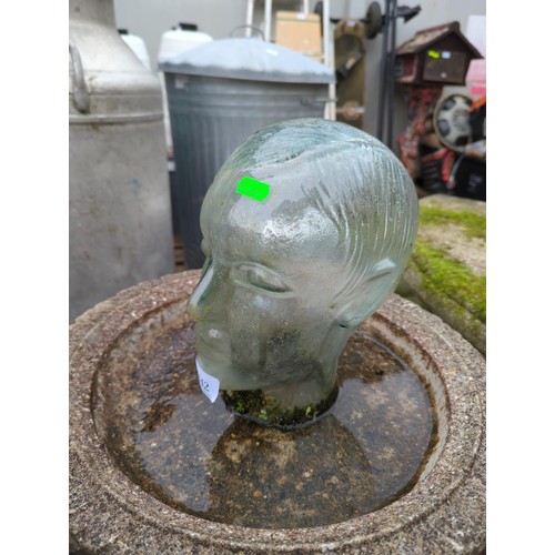 142 - Glass shape head. H24cm