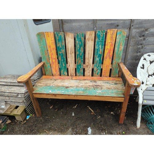 150 - Recycled wood style garden bench. W135cm