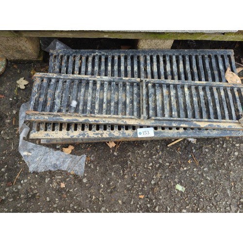 153 - Quantity of metal trench drain covers. 50cm x 12cm