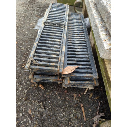 153 - Quantity of metal trench drain covers. 50cm x 12cm