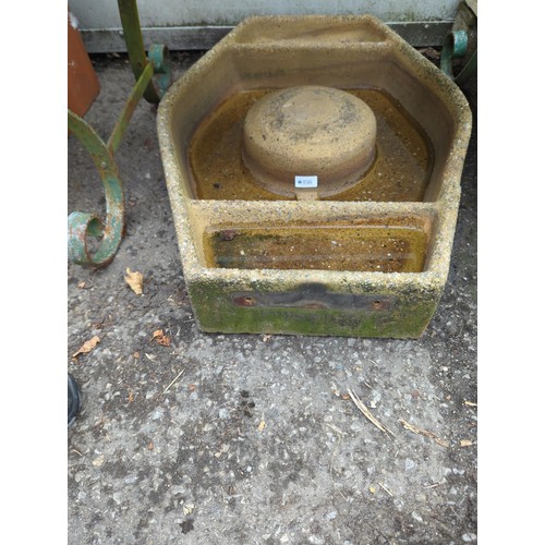 156 - Concrete garden water feature base. W81cm