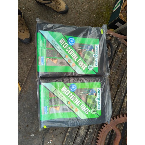 55 - 2x 8m x 1.5m weed control fabrics