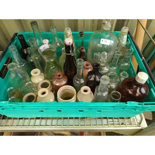 58 - Collection of vintage glass bottles inc. Biscombe, Plymouth; Coop milk bottle; Unigate milk bottle e... 