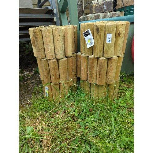 82 - 6 rolls of wooden edging. 50 x 150 x 1800